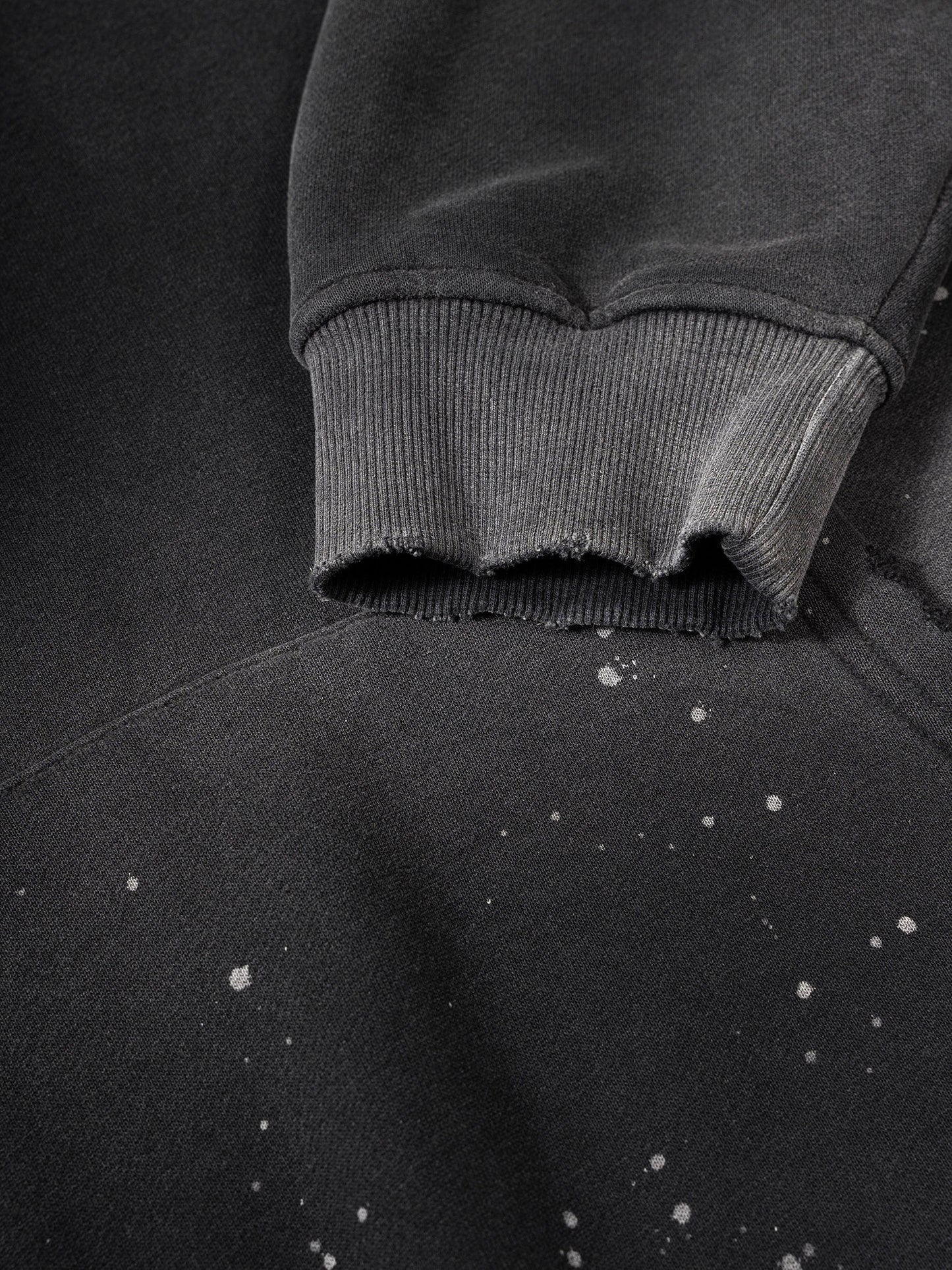 BLAZE.BKC Vintage Wash Frayed Fleece Hoodie - 360 GSM